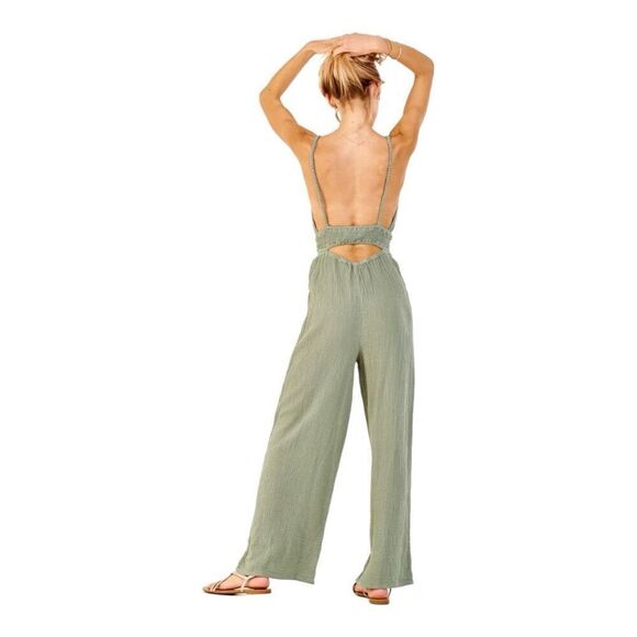 Dear John Imani Strap Jumpsuit Sweet Olive Size L - Picture 2 of 9